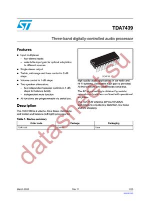 TDA7439 datasheet  