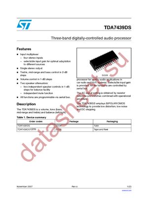 TDA7439DS13TR datasheet  