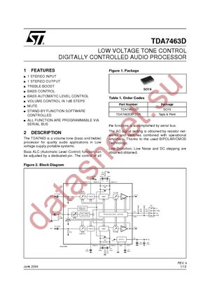 TDA7463D013TR datasheet  