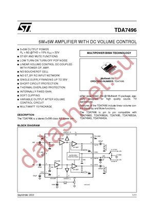 TDA7496 datasheet  