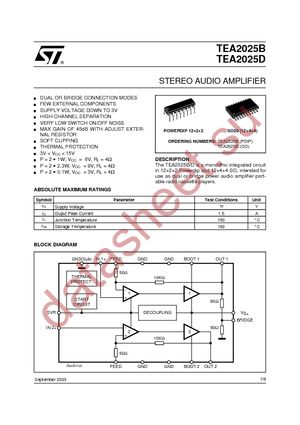 TEA2025B datasheet  