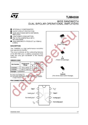 TJM4558CD datasheet  