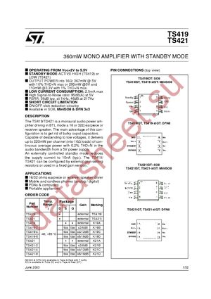 TS419IQT datasheet  