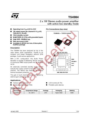 TS4984IQT datasheet  