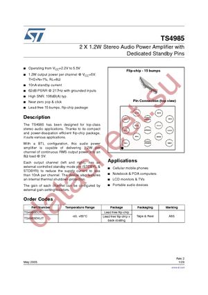 TS4985EIJT datasheet  