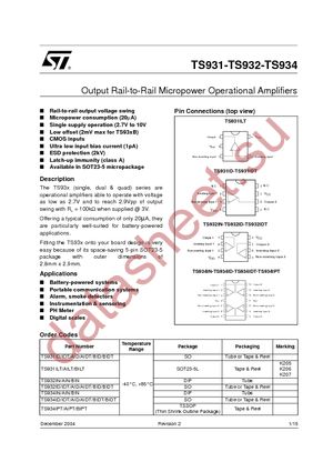 TS931BILT datasheet  