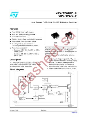 VIPER12ASTR-E datasheet  