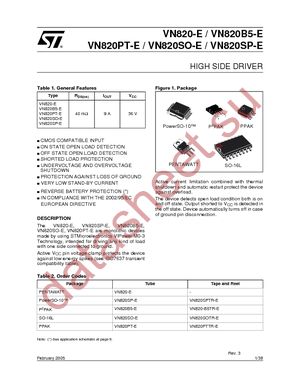 VN820B5-E datasheet  