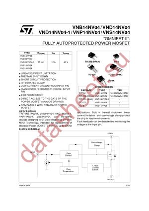 VNB14NV04-E datasheet  