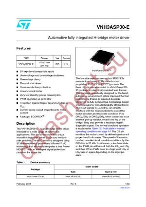 VNH3ASP30-E datasheet  