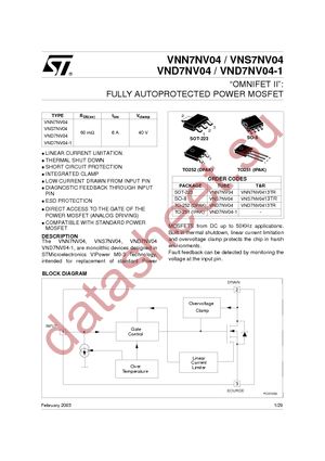 VNN7NV04TR-E datasheet  