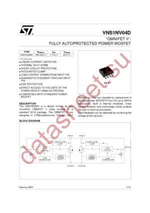 VNS1NV04D-E datasheet  