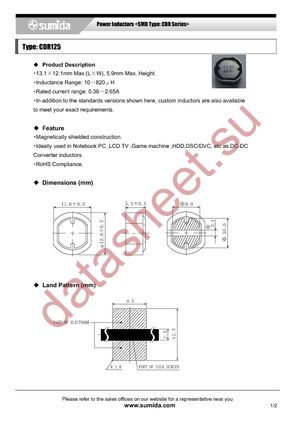 CDRH124NP-330MC datasheet  