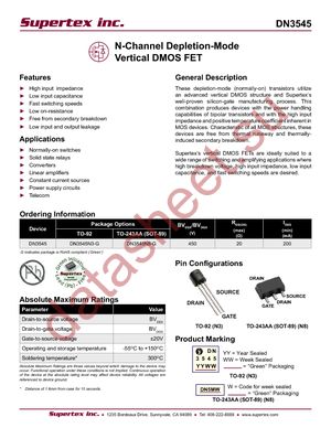 DN3545N3-P002-G datasheet  