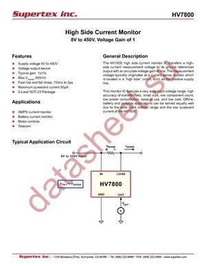 HV7800K1-G datasheet  