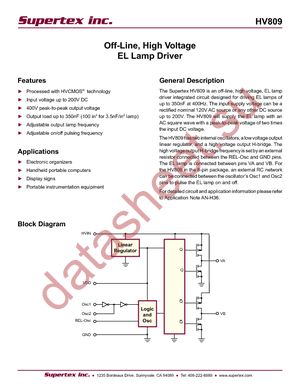 HV809LG-G datasheet  