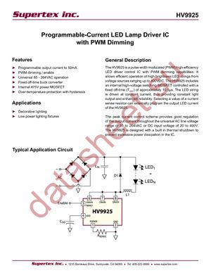 HV9925SG-G datasheet  