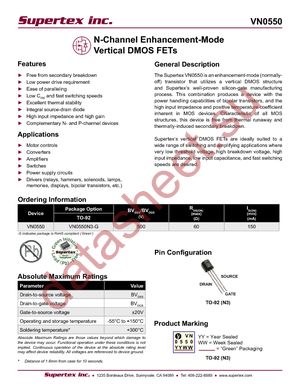 VN0550N3-P002-G datasheet  