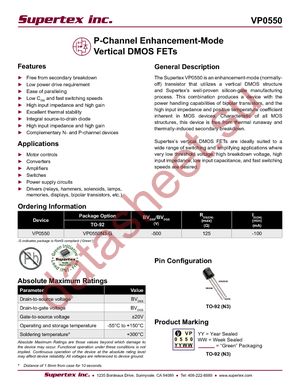 VP0550N3-G datasheet  