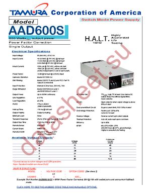 AAD600S-4-P datasheet  