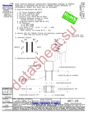 MET-29 datasheet  