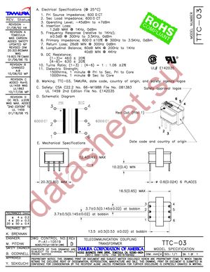 TTC-03 datasheet  