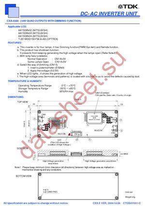 CXA-0385 datasheet  