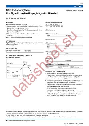 MLF1608DR82J datasheet  