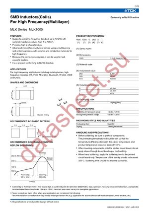 MLK1005SR10J datasheet  