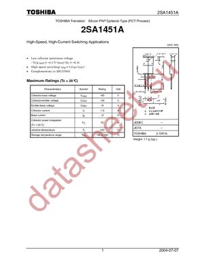 2SA1451A-O(F) datasheet  