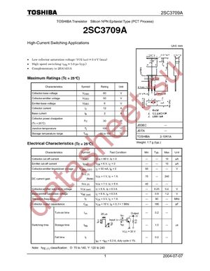 2SC3709A-Y(F) datasheet  