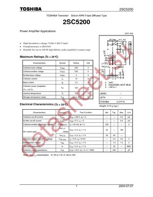 2SC5200-O(Q) datasheet  