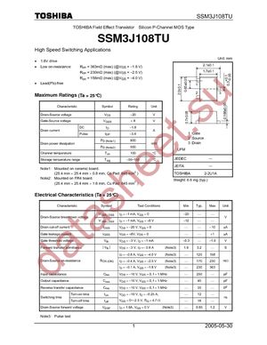 SSM3J108TU(TE85L) datasheet  