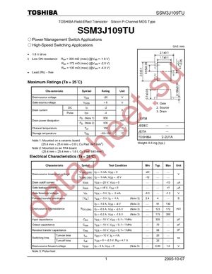 SSM3J109TU(TE85L) datasheet  
