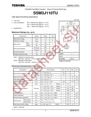 SSM3J110TU(TE85L) datasheet  