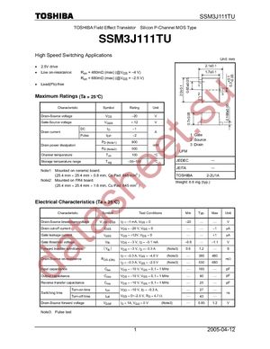 SSM3J111TU(TE85L) datasheet  