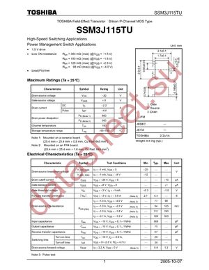 SSM3J115TU(TE85L) datasheet  