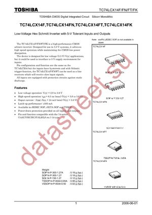 TC74LCX14FT(EK2,M) datasheet  