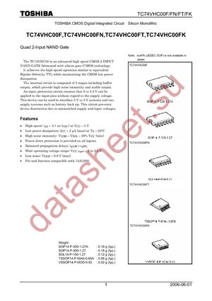 TC74VHC00FT(EK2,M) datasheet  