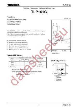 TLP161G(U,C,F) datasheet  