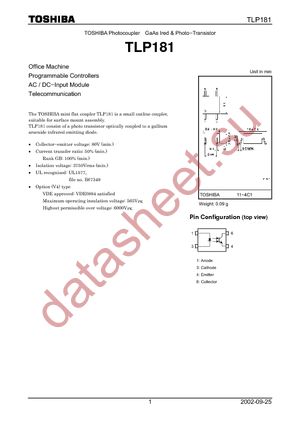 TLP181(GB,F,T) datasheet  