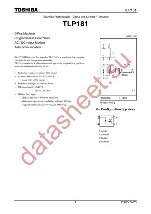 TLP181BLTPRFT datasheet  