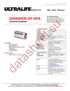 U2550-HCE-CF-UFA datasheet  