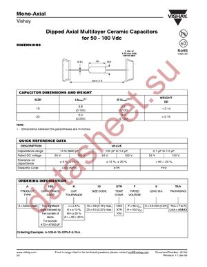 A104K20X7RH5TAA datasheet  