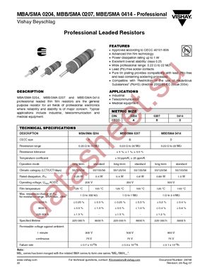 MBA02040C1052FRP00 datasheet  