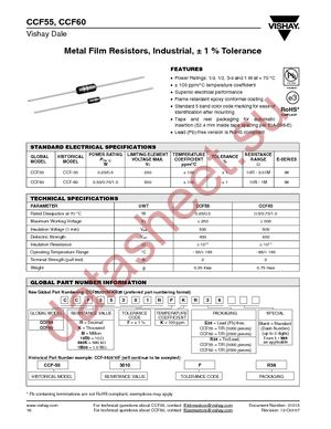 CCF55100RFHR362 datasheet  