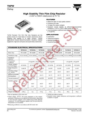 TNPW06035K10DEBD datasheet  