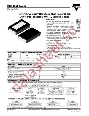 WSR5R2200FEA datasheet  