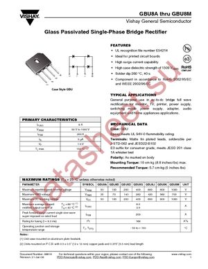 GBU8J-E3/51 datasheet  