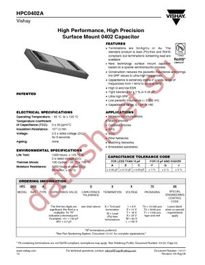 HPC0402A111GX1T5 datasheet  